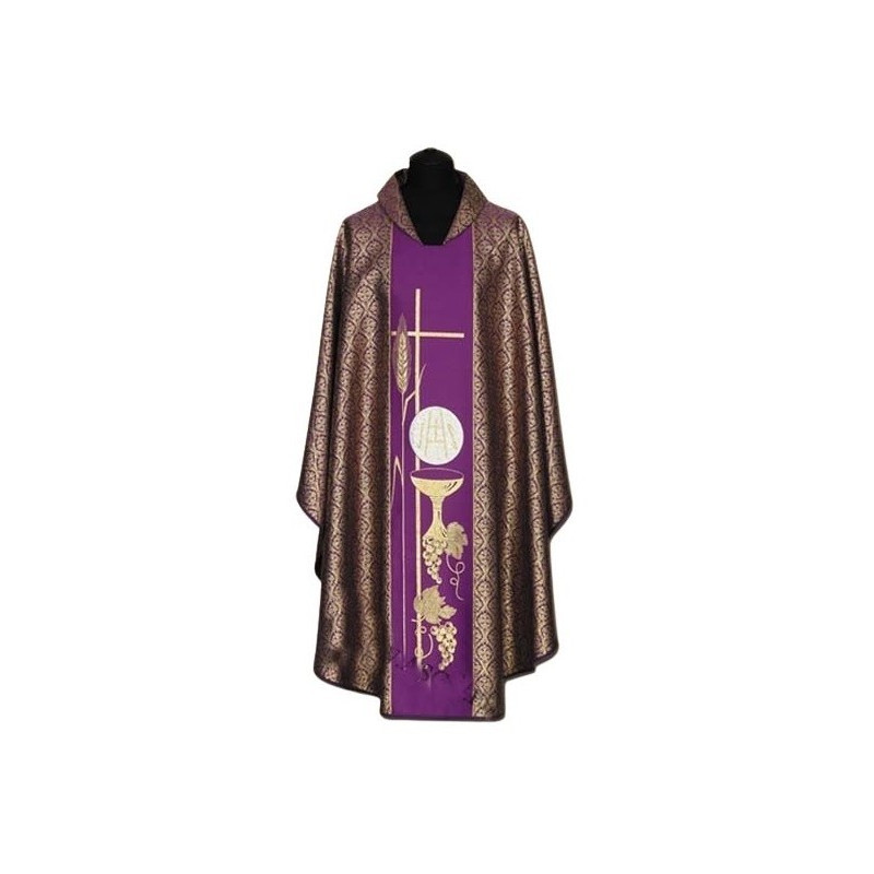 Violettes Messgewand + goldenes Ornament (54A)