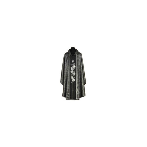 Schwarzes Messgewand + silbernes Ornament (55A)