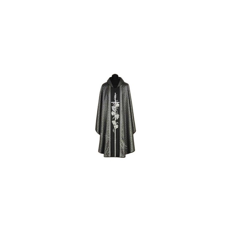 Schwarzes Messgewand + silbernes Ornament (55A)