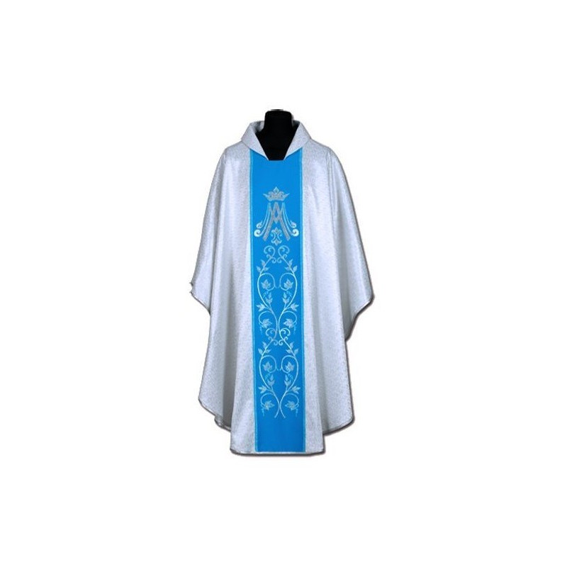 Marianisches Messgewand blau + silbernes Ornament (58A)