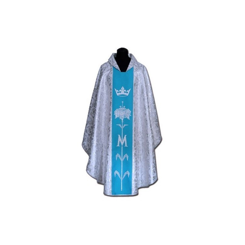 Marianisches Messgewand blau + silbernes Ornament (59A)